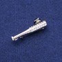 Broszka „Kij bejsbolowy” ze kryształami, metal w odcieniu srebra 13×40 mm