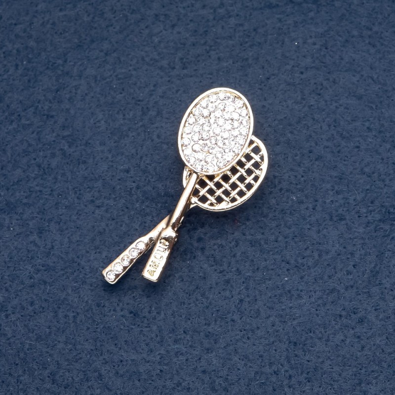 Broszka „Tenisowe rakiety” 52×22 mm w kolorze złota
