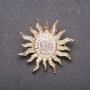 Broszka Słońce Akcent żółty metal 45×45 mm