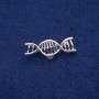 Broszka Spirala DNA 13×40 mm, srebrzysty metal