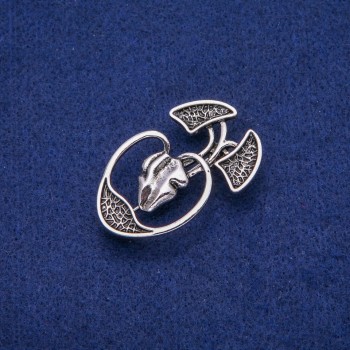 Broszka Anatomia 28×45 mm, srebrzysty metal