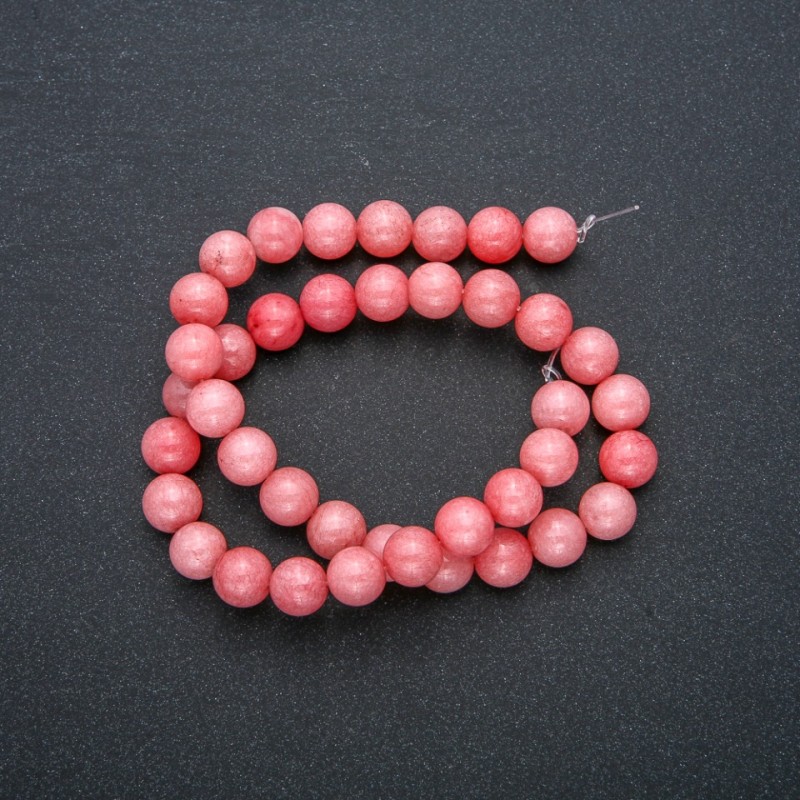 Nici z naturalnego turmalinu — gładkie kuleczki, średnica 10 mm, długość 38 cm +