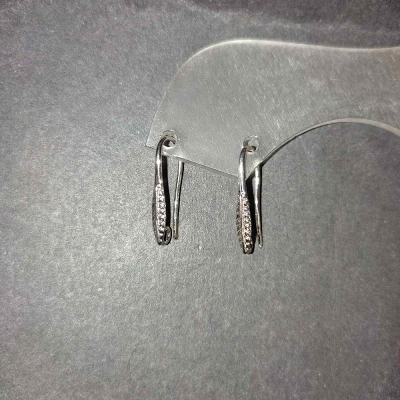 Haczyki do kolczyków z jasnego metalu 19×3 mm – para