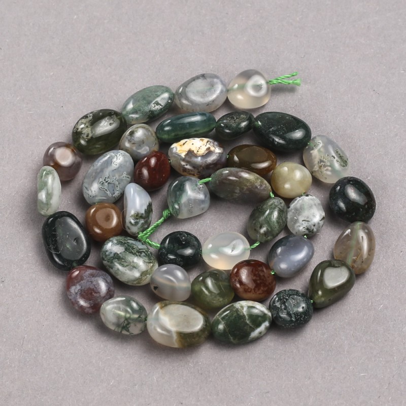 Koraliki na nitce z naturalnego kamienia – jaspis wielobarwny, fasetowany, średnica 8×10 mm, długość 40 cm