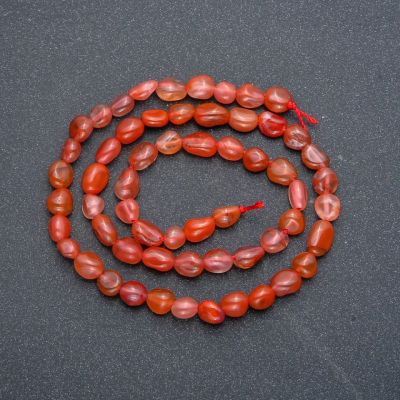 Koraliki na nitce z naturalnego kamienia sardonyks fasetowany, średnica 8×6 mm, długość 40 cm +