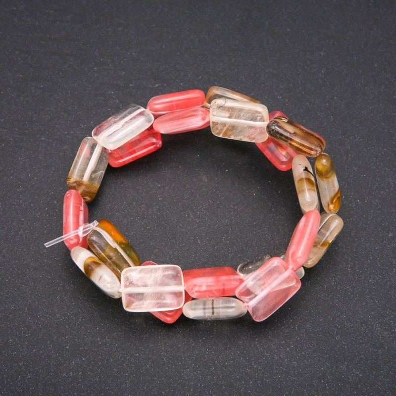 Koraliki z chalcedonu – prostokątne, 13x18 mm, długość 38 cm (±)
