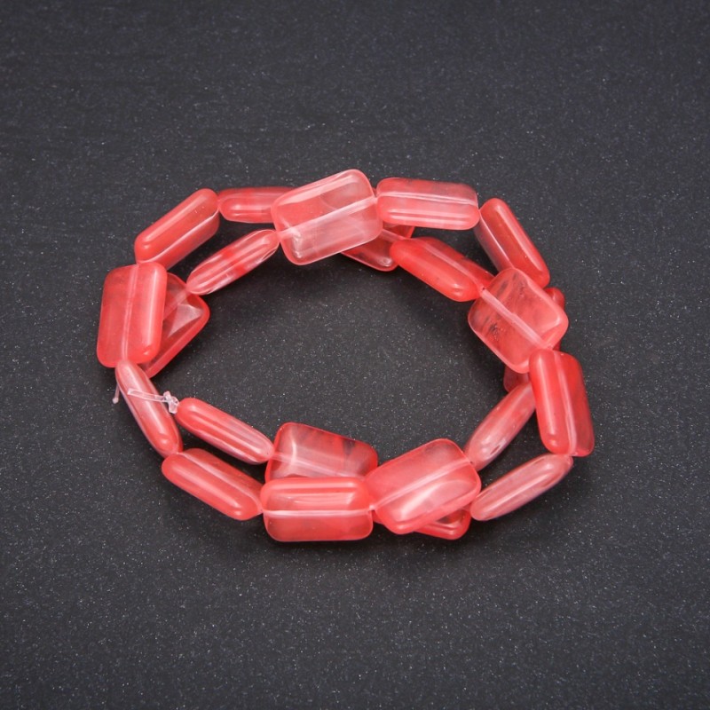 Koraliki z naturalnego chalcedonu w kształcie prostokątów, wymiary 13×18 mm, długość 38 cm (±)