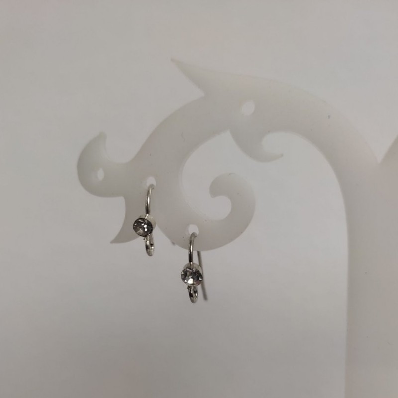 Sztyfty pod kolczyki ze szarego metalu, 3 mm, długość 3,5 cm, para