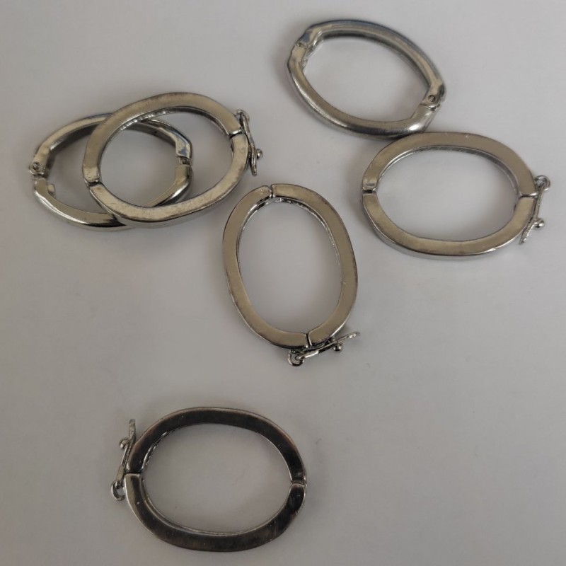 Zapięcie do wisiorka na zatrzask, kolor metalu „srebro” 29×21 mm