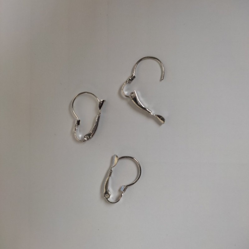 Szpinki do kolczyków ze jasnego metalu para 20×12 mm +