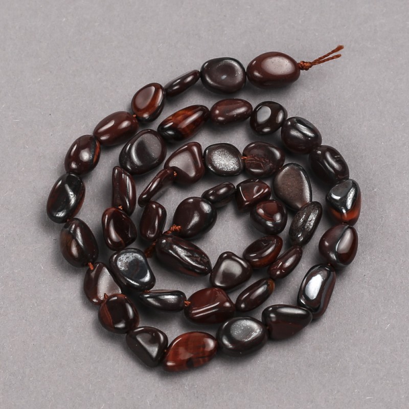 Koraliki na nici z kamienia naturalnego Bycze oko fasetowane, średnica 10×8 mm + -, długość 39 cm +