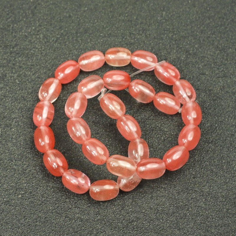 Koraliki na nici z naturalnego kamienia chalcedonu – beczkowe, średnica 10×14 mm + -, długość 39 cm +