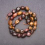 Koraliki z naturalnego kamienia: Tygrysie oko, bycze oko i sokole oko, fasetowane, średnica 8 mm, długość 38 cm