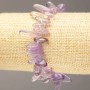 Bransoletka na gumce z naturalnego kamienia ametyst drobinki w formie igieł d 11-24×3-7(±)mm obwód 16-17 cm+