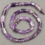 Koraliki na nitce z naturalnego ametystu fasetowane 10×6 mm, długość 39 cm ± z koralikami 3×2 mm