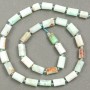 Koraliki na nitce z naturalnego kamienia amazonit, fasetowane, średnica 11–6 mm, długość około 39 cm, z drobnymi koralikami (3×2 mm)