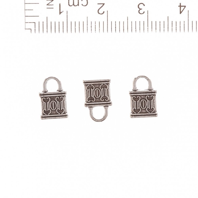 Zawieszka w formie zamka 10×7 mm, masa ok. 20 g, zestaw 30 szt.