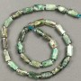 Koraliki na nici z naturalnego kamienia Serafinit, fasetowane 11×7 mm, długość 38 cm ± (z koralikami 3×2)