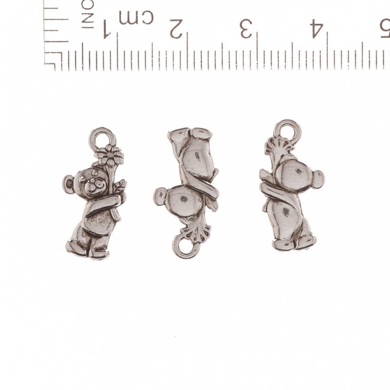 Zawieszka Miśek z kwiatuszkiem 19×10 mm, opakowanie 20 g, 21 szt.