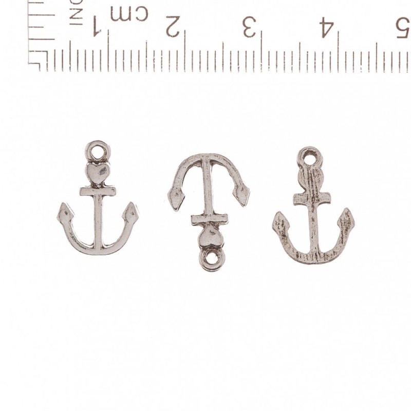 Zawieszka – kotwica z sercem, 15×11 mm, fas. 20 g, ±31 szt.