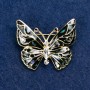 Broszka „Motyl” z białymi cyrkoniami, ciemnoszarej emalii z haliozytu, złoty kolor metalu 37×32 mm