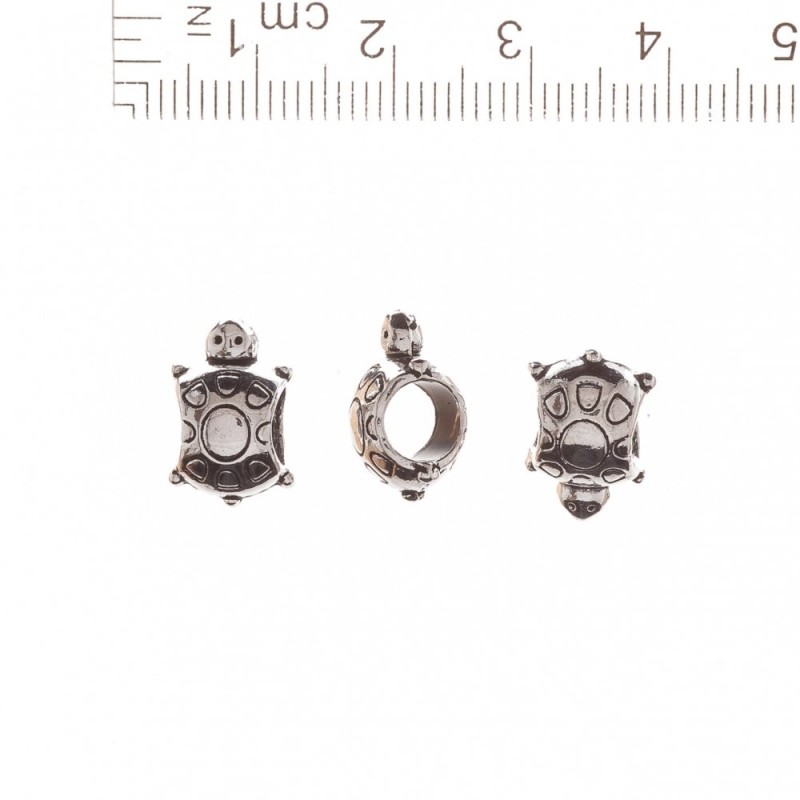 Koralik Pandora Żółw 13×9 mm, średnica otworu 5 mm, opakowanie 20 g ± 12 szt.