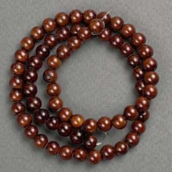 Koraliki Tygrysie Oko (sztuczny akryl) na żyłce, gładka kulka, średnica 6 mm, długość ok. 41 cm
