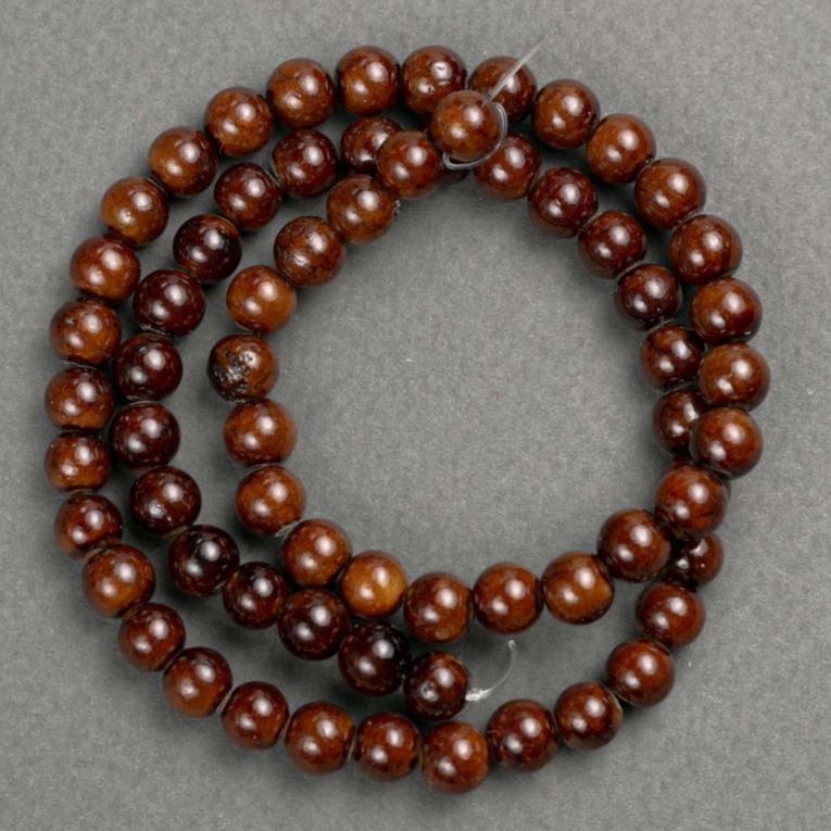 Koraliki Tygrysie Oko (sztuczny akryl) na żyłce, gładka kulka, średnica 6 mm, długość ok. 41 cm