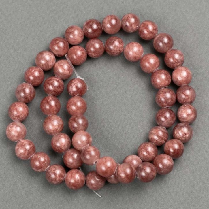 Koraliki Selenit (akryl sztuczny) na żyłce, gładka kulka, średnica 8,5 mm, długość 40 cm ±