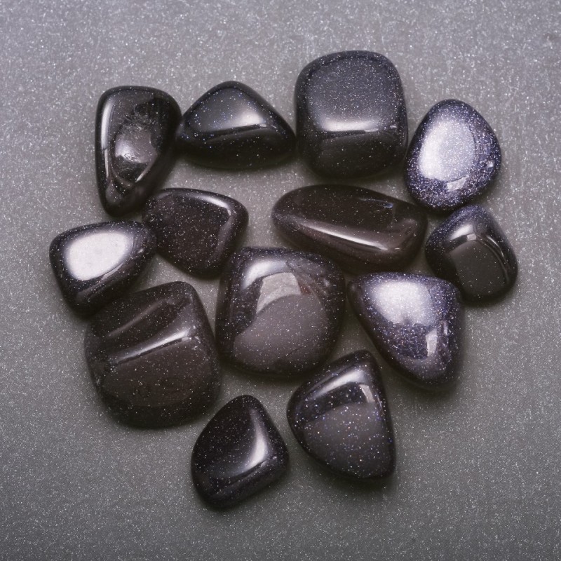 Naturalny kamień awenturyn – Niebieski Piasek – Noc Kairu, kamień galetowy 15×20 mm (+-) opakowanie 100 g