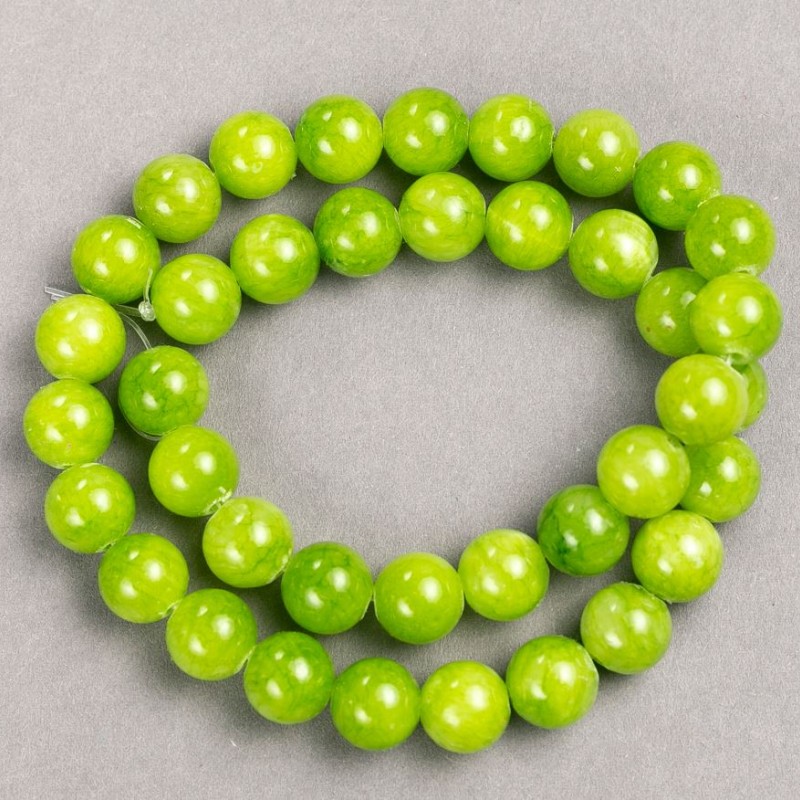Koraliki onyks (akryl sztuczny) na żyłce, gładka kulka, średnica 10,5 mm, długość 40 cm
