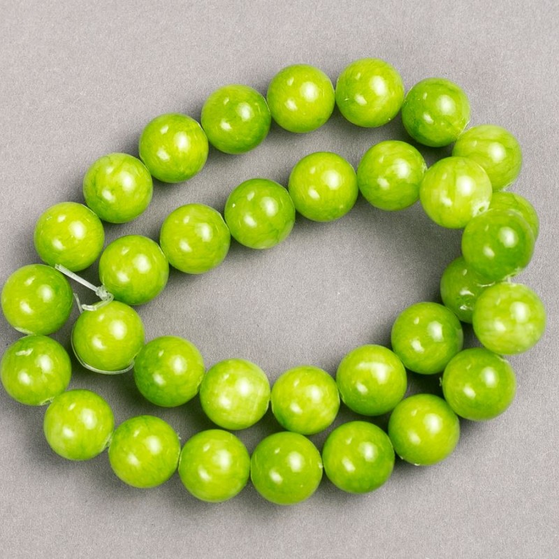 Koraliki onyks (sztuczny akryl) na żyłce, gładka kulka, średnica 12,5 mm, długość 40 cm ±