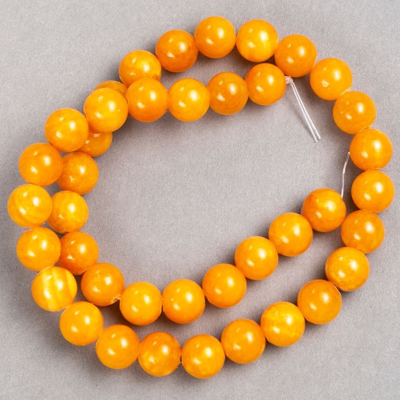 Koraliki na żyłce cytryn (sztuczny akryl) gładka kulka, średnica ok. 10,5 mm, długość ok. 40 cm