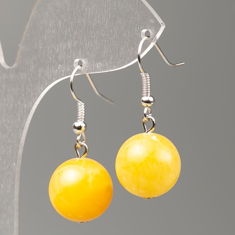 Kolczyki Cytryn (akryl sztuczny), średnica 14 mm, długość 35 mm