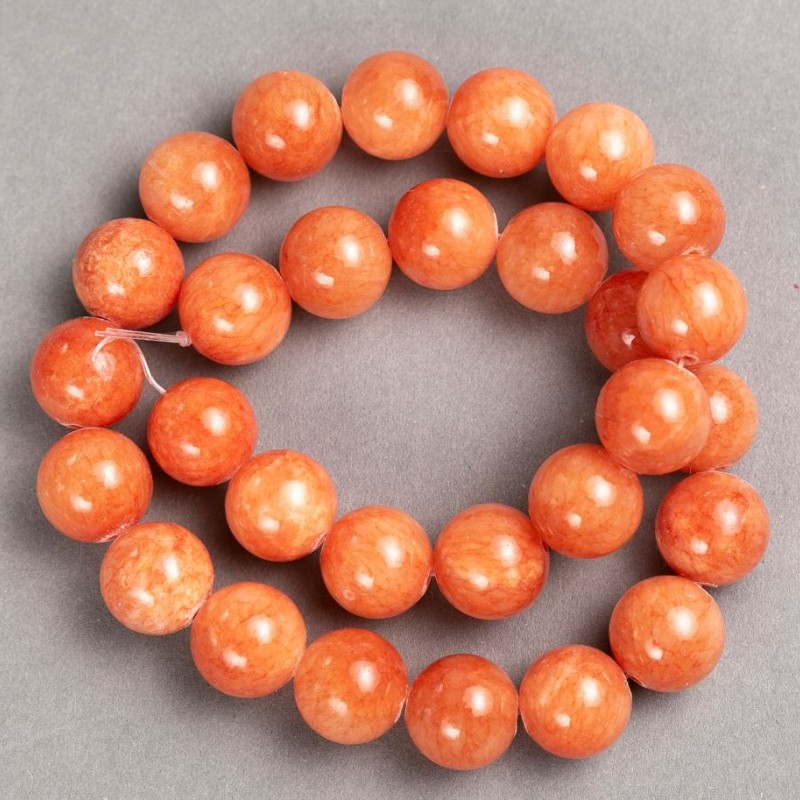 Koraliki na żyłce «Cytryn» (sztuczny akryl) gładkie kuleczki, średnica 14,5 mm, długość 39 cm