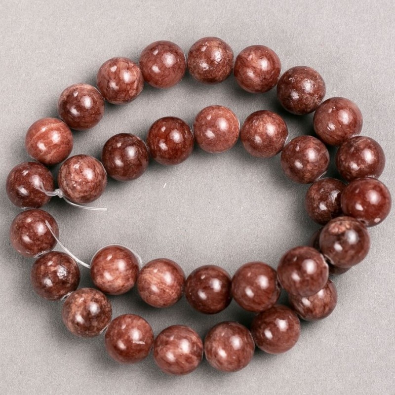 Koraliki selenitu (akrylowe) na żyłce, gładkie kuleczki, średnica 12,5 mm, długość 39 cm