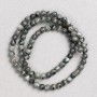 Koraliki z labradorytu, naturalny kamień, gładka kulka, średnica 4–5 mm, długość około 38 cm, na żyłce