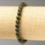 Bransoletka na elastycznej gumce – tonowany kwarc ciemnozielony (sztuczny akryl), średnica 6,5 mm, długość 18 cm