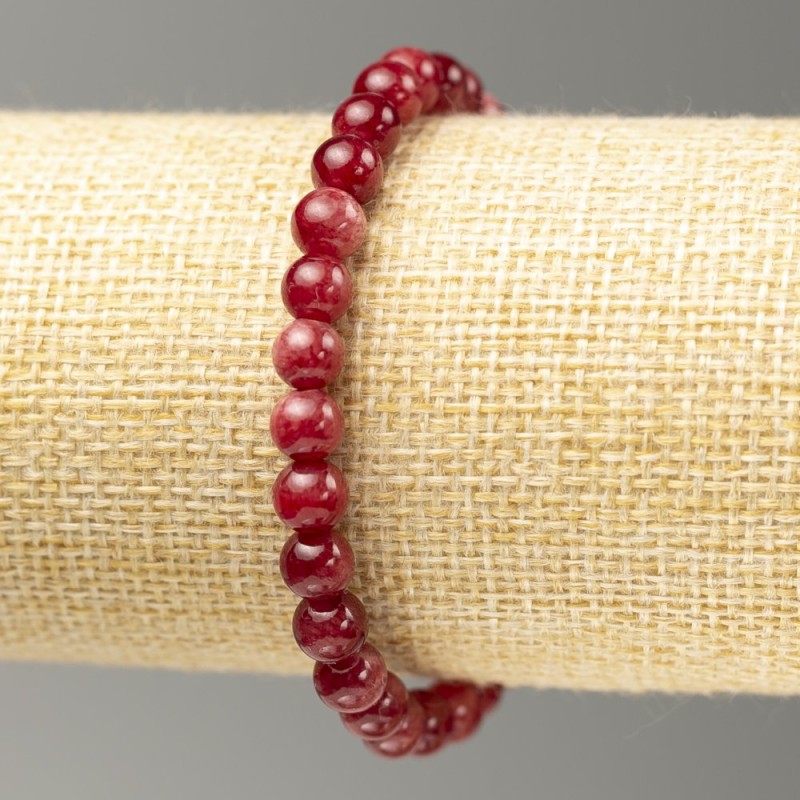 Bransoletka na gumkę z turmalinu (sztuczny akryl) gładkie kulki, średnica 6,5 mm, długość 18 cm