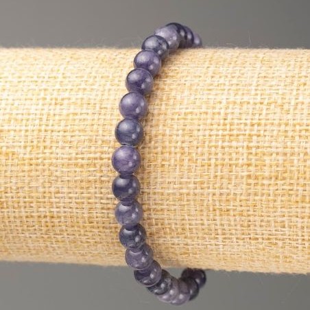 Bransoletka na gumce z iolitu (sztuczny akryl) gładkie kulki Ø 6,5 mm, długość 18 cm