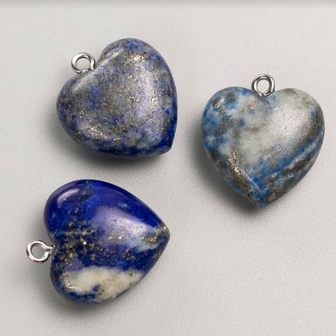 Wisiorek Serce z lazurytu, średnica 27×25×10 mm+