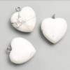 Wisiorek Serce z kaolinitu, średnica 27×25×10 mm+
