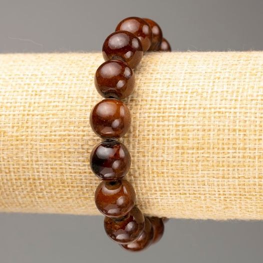 Bransoletka na gumce z imitacją tygrysiego oka (sztuczny akryl), średnica 12,5 mm, długość 18 cm