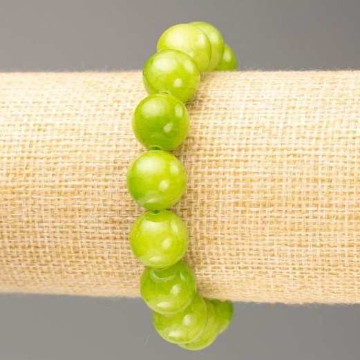 Bransoletka na gumce z onyksu sztucznego (akryl), średnica 12,5 mm, długość 18 cm