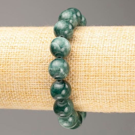 Bransoletka na gumce z tonowanego kwarcu (sztuczny akryl) gładka kuleczka, średnica 12,5 mm, długość 18 cm
