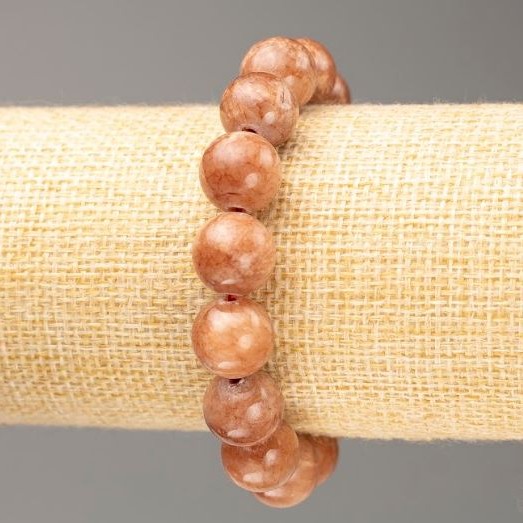 Bransoletka na gumce Selenit (akryl sztuczny) gładka kulka, średnica 12,5 mm, długość 18 cm
