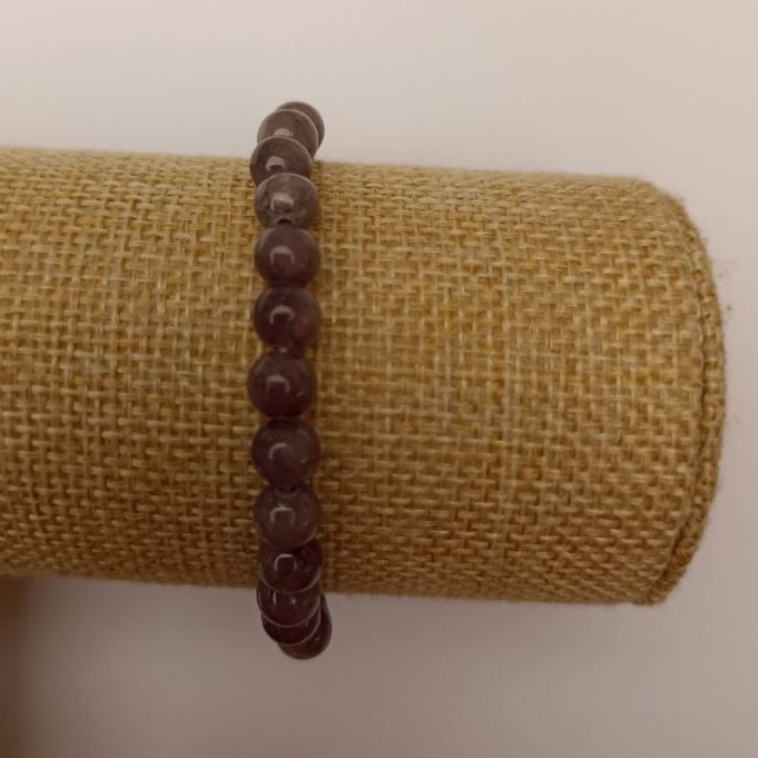 Bransoletka na gumce z tonowanego kwarcu (sztuczny akryl) ciemnoszarna, gładkie kuleczki, średnica 6,5 mm, długość 18 cm