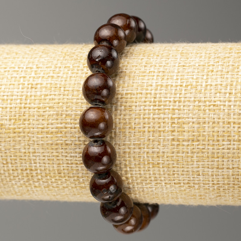 Bransoletka na gumce z imitacją tygrysiego oka (sztuczny akryl) gładka kulka, średnica około 10 mm, długość 18 cm