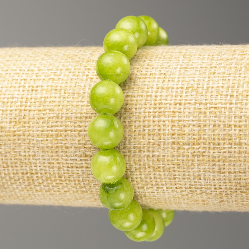 Bransoletka na gumce z onyksu (sztuczny akryl) – gładka kulka, średnica 10 mm, długość 18 cm +/-