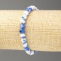 Bransoletka niebiesko-biała oceaniczny nefryt (sztuczny akryl), średnica 6 mm, długość 18 cm, gładka kuleczka na elastycznej gumce
